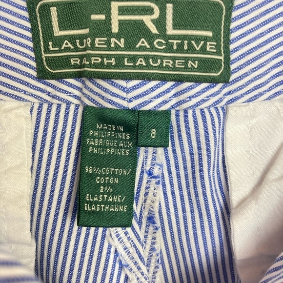 LRL Ralph Lauren Pinstriped Bermuda Shorts Size 8 - Picture 13 of 14